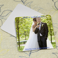 Wedding Photo, Square Personalised Coasters