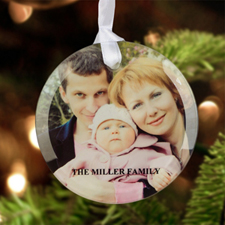 Personalised Photo Glass Ornament Round 3
