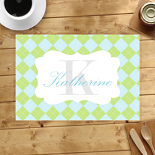 Personalised Green Aqua Square Placemats