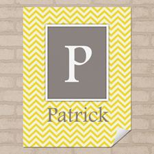 Lemon Chevron Personalised Name Poster Print Small 8.5