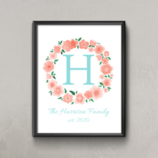 Carol Watercolour Floral Personalised Poster Print Small 8.5