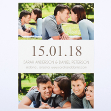 Create Your Own White Four Collage Personalised Save The Date Announcement Cards