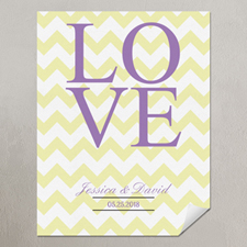 Love Lemon Chevron Personalised Poster Print