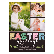 Love Blessing Glitter Personalised Easter Card 5X7