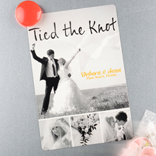Tied The Knot Personalised Wedding Photo Magnet 4x6 Large