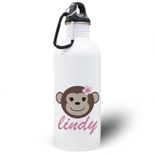 Personalised Photo Monkey Girl Water Bottle