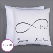Infinity Love Personalised Pillow Cushion (18 Inch) (No Insert) 