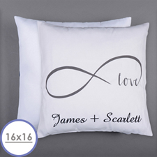 Infinity Love Personalised Pillow 16 Inch  Cushion (No Insert) 