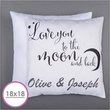 Love You To The Moon Personalised Pillow Cushion (18 Inch) (No Insert) 