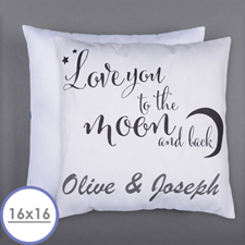 Love You To The Moon Personalised Pillow 16 Inch  Cushion (No Insert) 