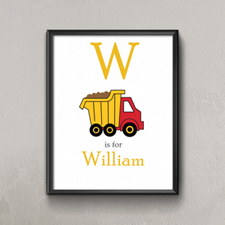 Truck Personalised Poster Print For Kids