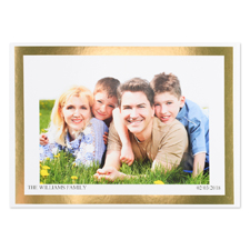 Create Your Own Gold Foil Frame Personalised Photo Card, 5X7