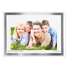 Create Your Own Silver Foil Frame Personalised Photo Card, 5X7