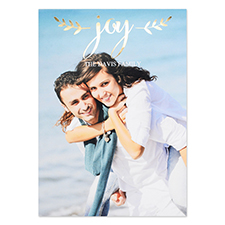 Create Your Own Script Joy Personalised Photo Foil Card Gold