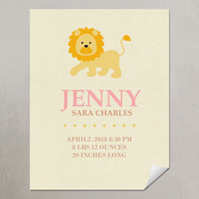 Lion Girl Personalised Poster Print, small