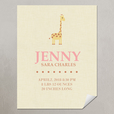 Giraffe Girl Personalised Poster Print, small