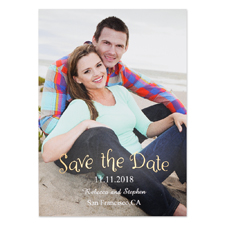 Create Your Own Foil Natural Shine Personalised Photo Save The Date Card