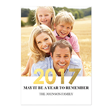 Create Your Own Foil Gold Personalised Photo New Year Card Card Invites