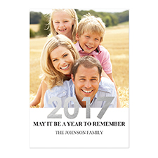 Create Your Own Foil Silver Personalised Photo New Year Card Card Invites