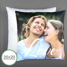 Script Love Personalised Photo Pillow 20 Inch  Cushion (No Insert) 