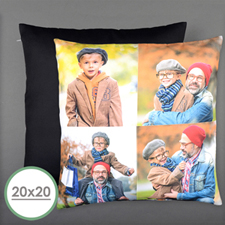 Four Collage Photo Personalised Pillow 20 Inch  Cushion (No Insert) 