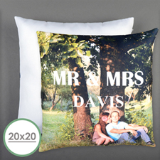 Mr. And Mrs. Personalised Pillow 20 Inch  Cushion (No Insert) 