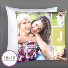 Monogrammed Personalised Photo Pillow Cushion (18 Inch) (No Insert) 