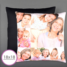 Six Collage Photo Personalised Pillow Cushion (18 Inch) (No Insert) 