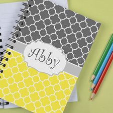 Personalised Lemon Grey Clover Notebook