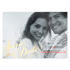 Sweet Embrace Foil Gold Personalised Photo Save The Date Cards