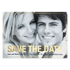 Elegant Foil Gold Personalised Photo Save The Date Card Cards