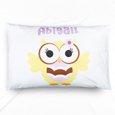 Lemon Owl Personalised Name Pillowcase