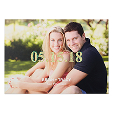 Classically Modern Glitter Personalised Photo Wedding Announcement 5X7 Cards