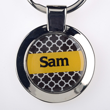 Chocolate Clover Personalised Round Metal Keychain (Small)