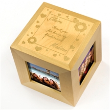 Bridesmaids Personalised Engraved Wooden Photo Cube