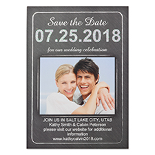 Chalkboard Love Personalised Photo Save The Date Card, 5X7