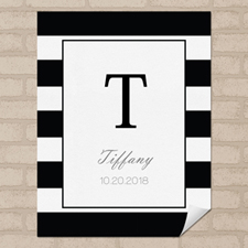 Black Stripe Personalised Name Poster Print Small 8.5