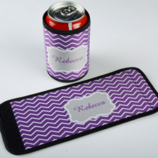 Lavender Chevron Personalised Can And Bottle Wrap