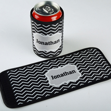 Black Chevron Personalised Can And Bottle Wrap