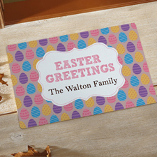 Easter Greetings Personalised Doormat