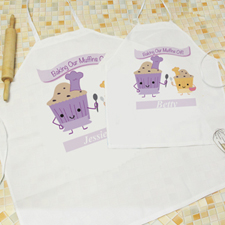 Baking Our Muffins Personalised Adult Kids Apron Set