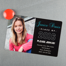 Personalised Graduation Announcement Magnet, Pink 4x6 Large