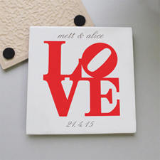 Love Personalised Tile Coaster