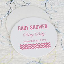 Pink Baby Shower Round Coaster Custom Print