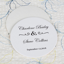 Classic Wedding Cardboard Round Coaster Custom Print