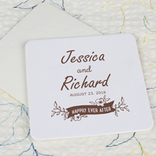 Happy Ever After Cardboard Square Coaster Custom Print