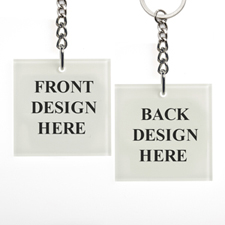 Custom Imprint Acrylic Keychain Square 1.875