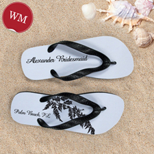 Fern Personalised Flip Flops, Women's Medium