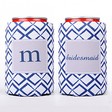 Navy Square Personalised Can Cooler