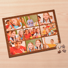 Personalised Brown 9 Collage 12X16.5 Photo Puzzle